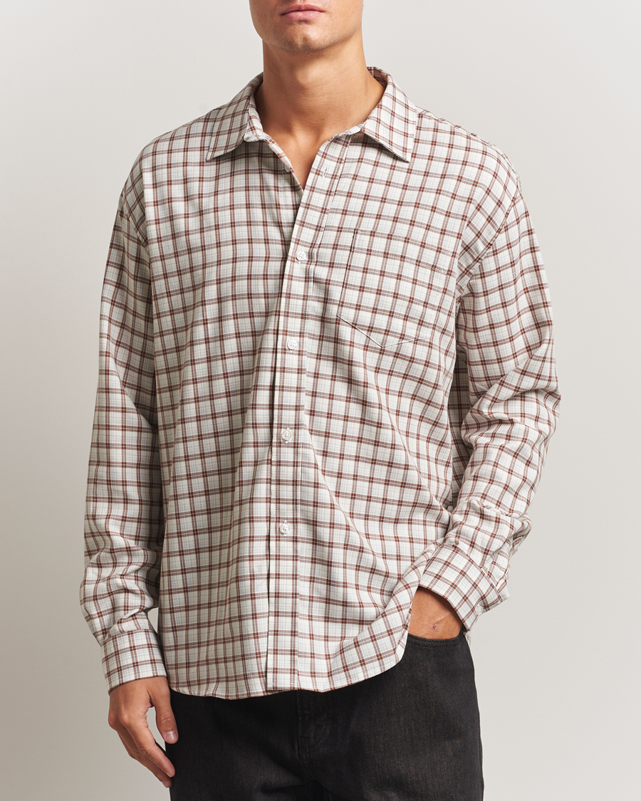 Homme | Chemises | Palmes | Cotton/Merino Shirt White/Brown