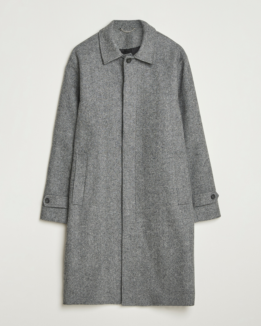 Heren | Jassen | Palmes | Herringbone Wool Coat Charcoal