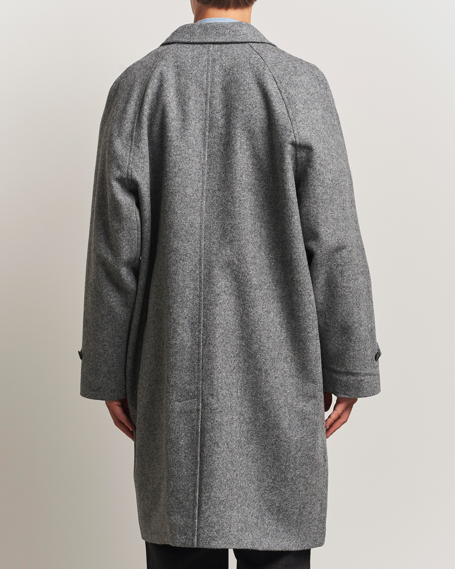Heren | Jassen | Palmes | Herringbone Wool Coat Charcoal