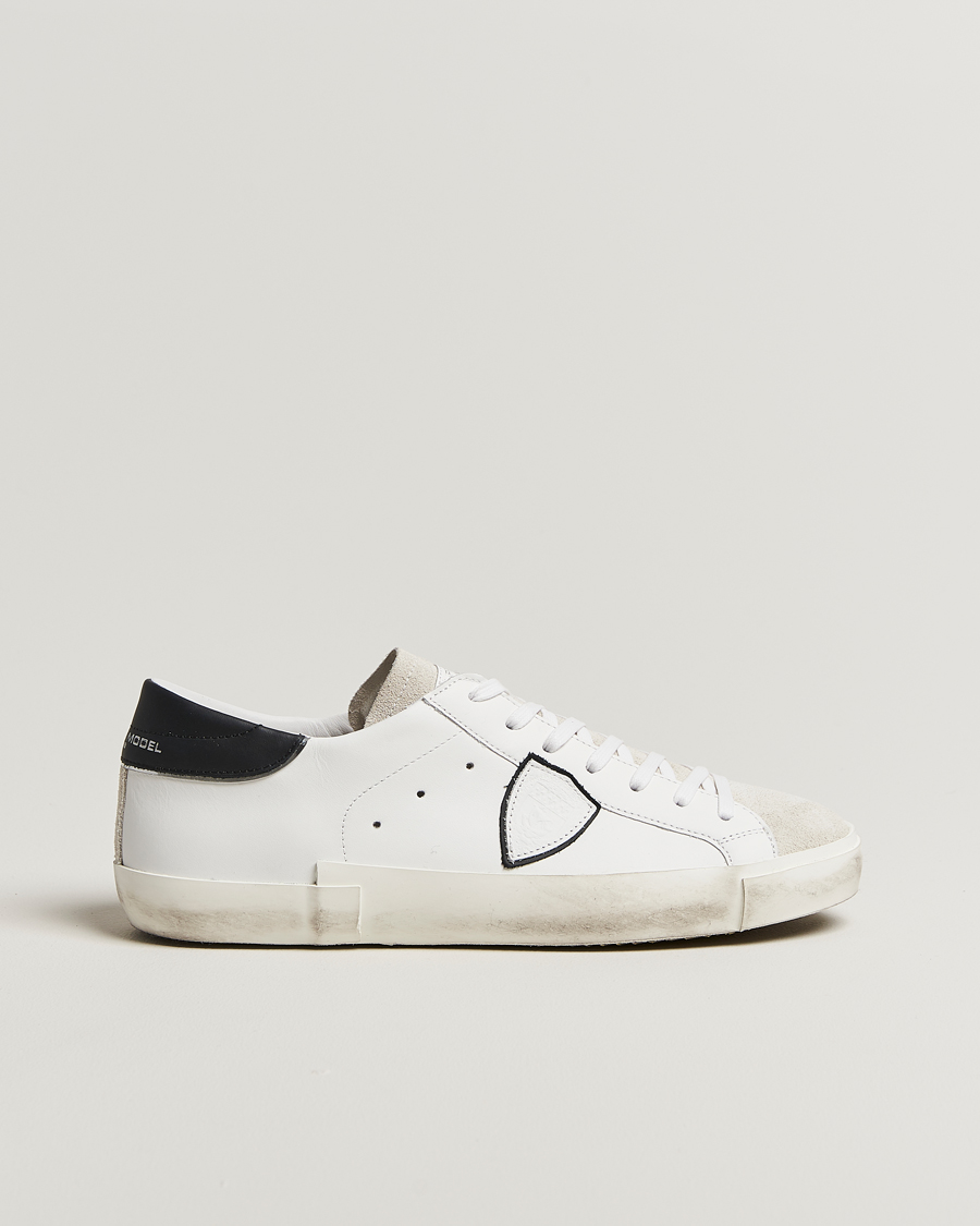Homme | Baskets | Philippe Model | Prsx Low Top Leather Sneakers White/Black