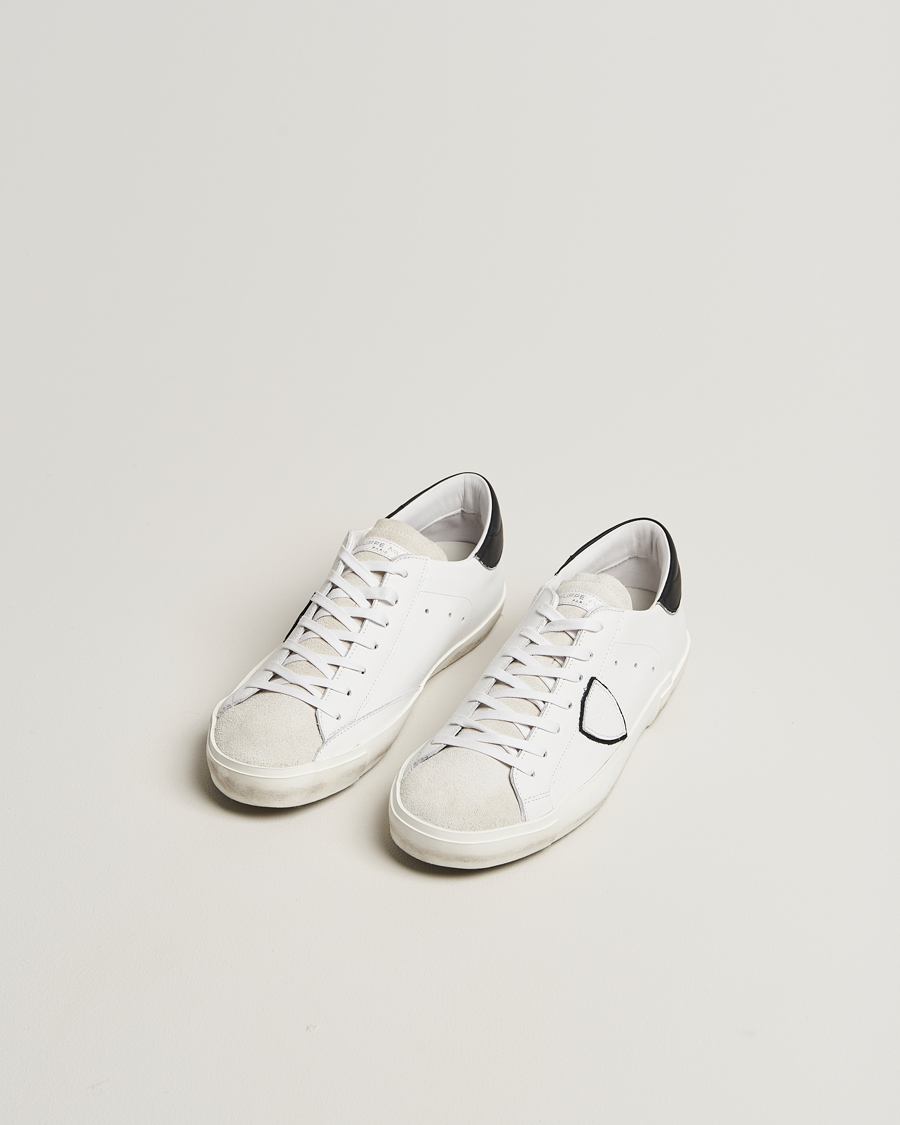 Homme | Baskets | Philippe Model | Prsx Low Top Leather Sneakers White/Black