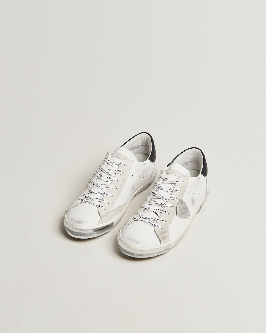 Homme | Baskets | Philippe Model | Prsx Low Top Leather Sneakers White/Silver