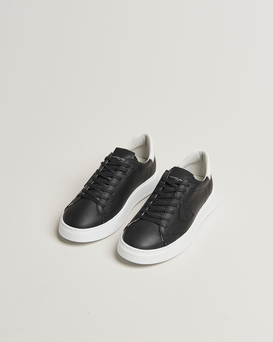 Homme | Baskets | Philippe Model | Temple Low Top Leather Sneakers Black