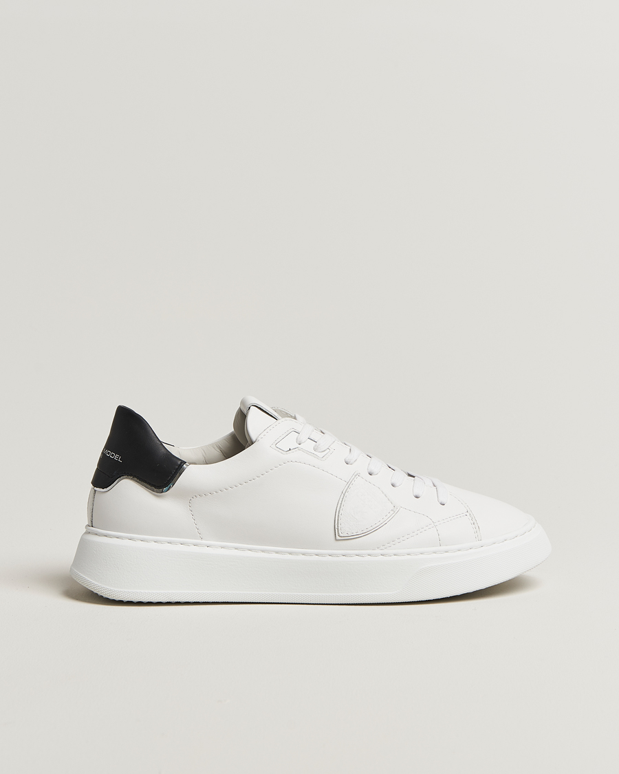 Homme | Baskets | Philippe Model | Temple Low Top Leather Sneakers White/Black