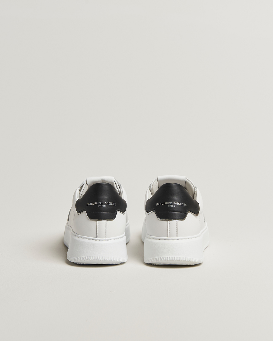Homme | Baskets | Philippe Model | Temple Low Top Leather Sneakers White/Black