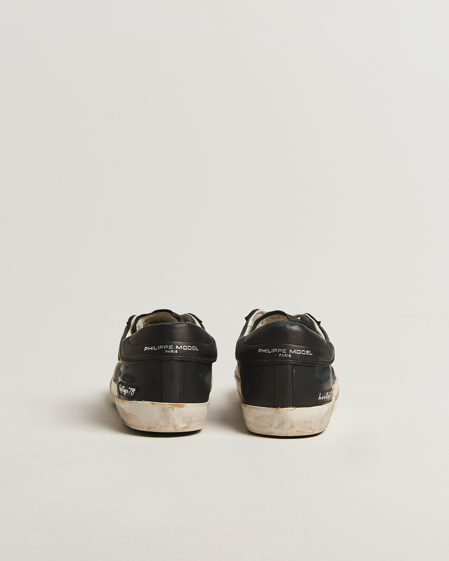 Homme | Baskets | Philippe Model | Prsx Low Top Vintage Leather Sneakers Black