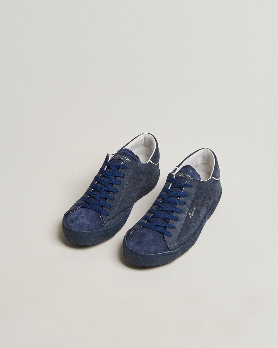 Homme | Baskets | Philippe Model | Prsx Low Top Vintage Leather Sneakers Navy