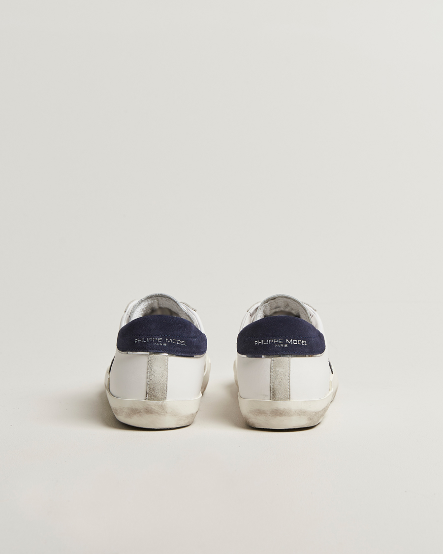 Homme | Baskets | Philippe Model | Prsx Low Top Mix Leather Sneakers White/Navy