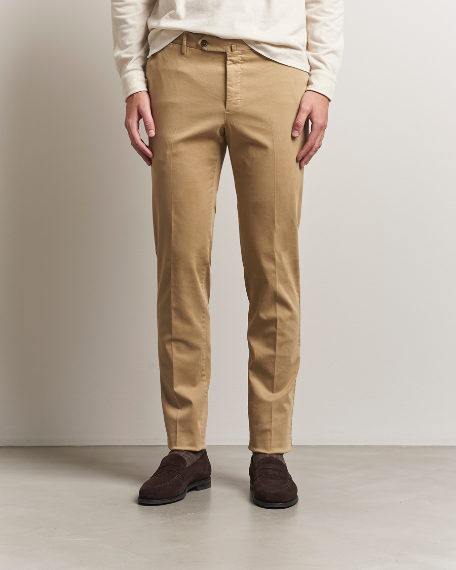 Homme | Pantalons | PT01 | Slim Fit Cotton/Stretch Trousers Beige