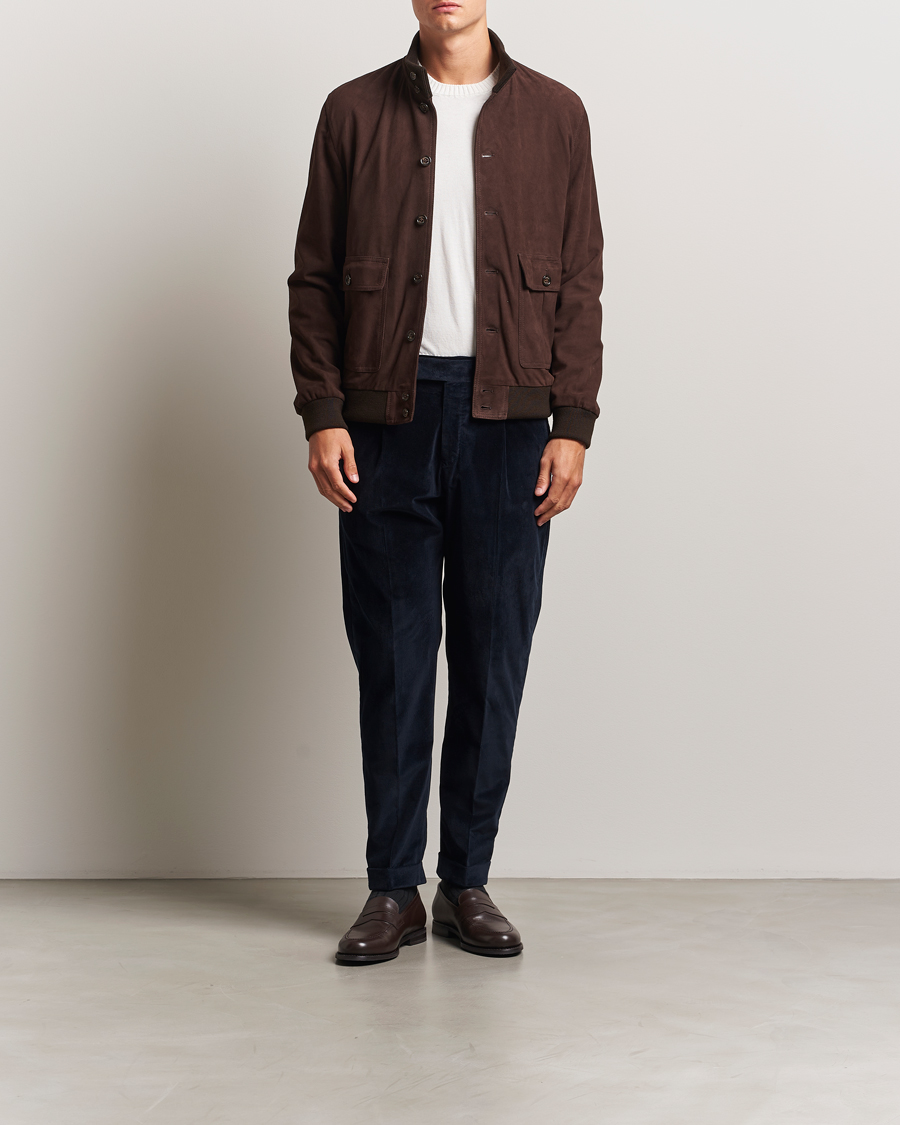 Homme | Pantalons | PT01 | Rebel Fit Pleated Corduroy Trousers Navy
