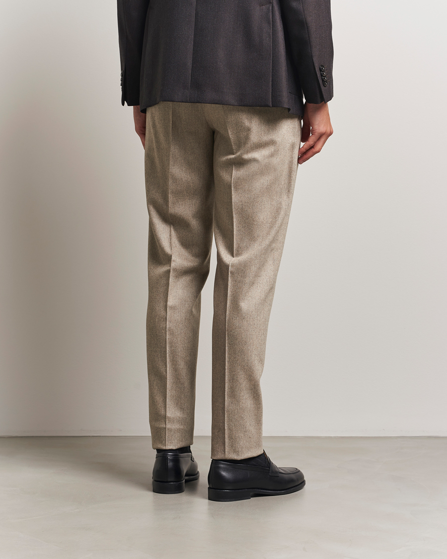 Homme | Pantalons | PT01 | Slim Fit Wool/Cashmere Drawstring Trousers Beige