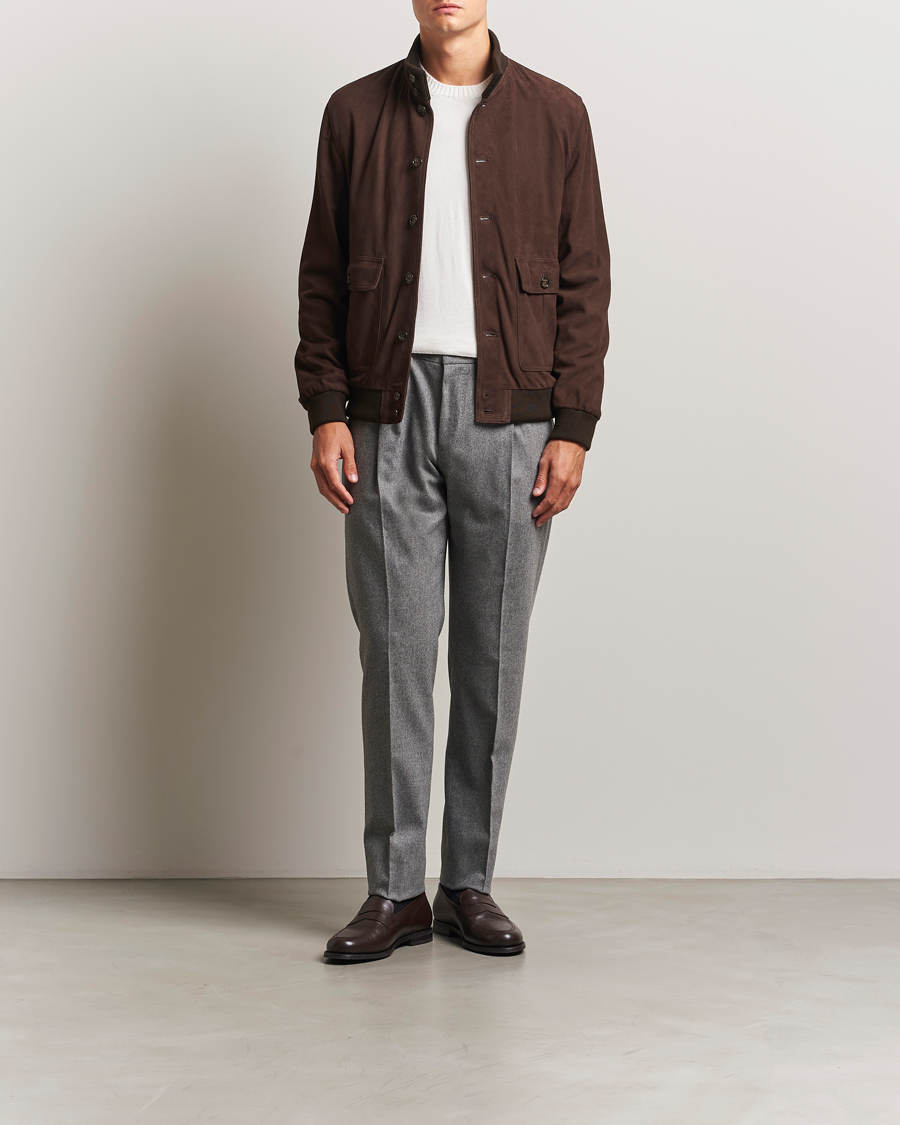 Homme | Pantalons | PT01 | Slim Fit Wool/Cashmere Drawstring Trousers Grey Melange