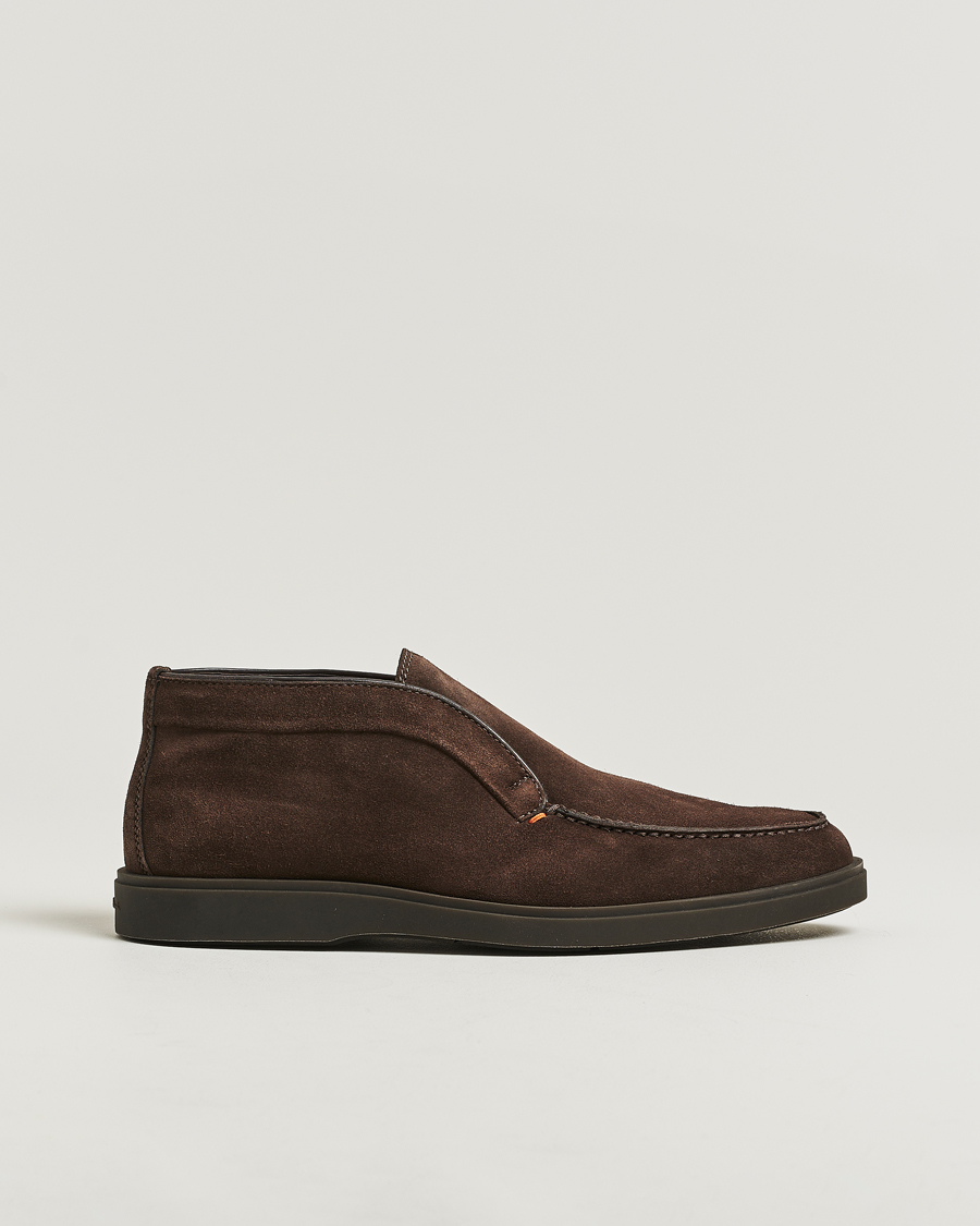 Heren | Laarzen | Santoni | Detroit Chukka Boots Dark Brown Suede