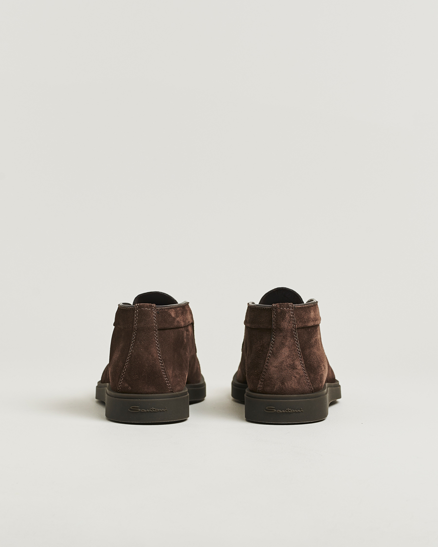 Heren | Laarzen | Santoni | Detroit Chukka Boots Dark Brown Suede