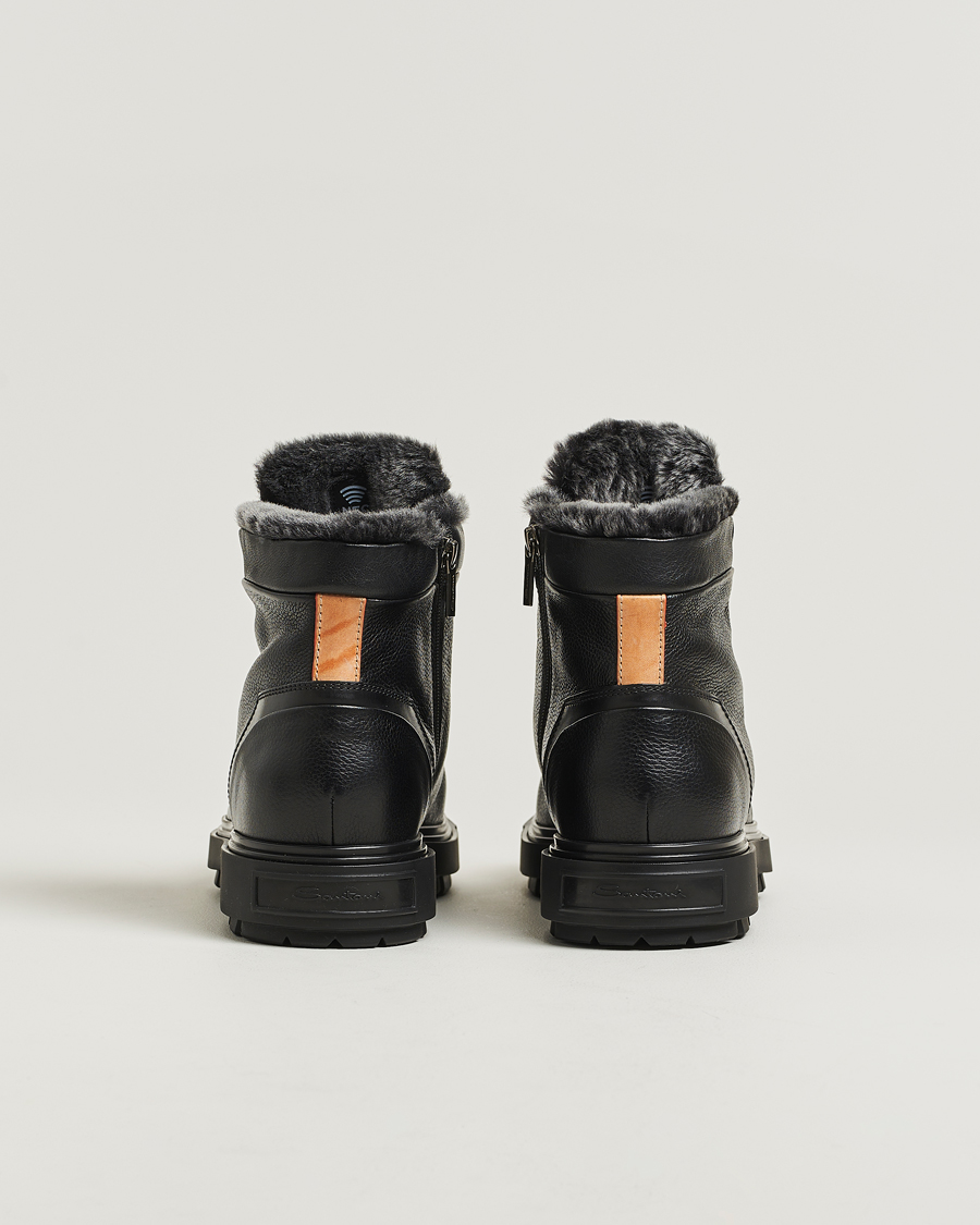 Heren | Laarzen | Santoni | St Moritz Winter Boots Black Calf