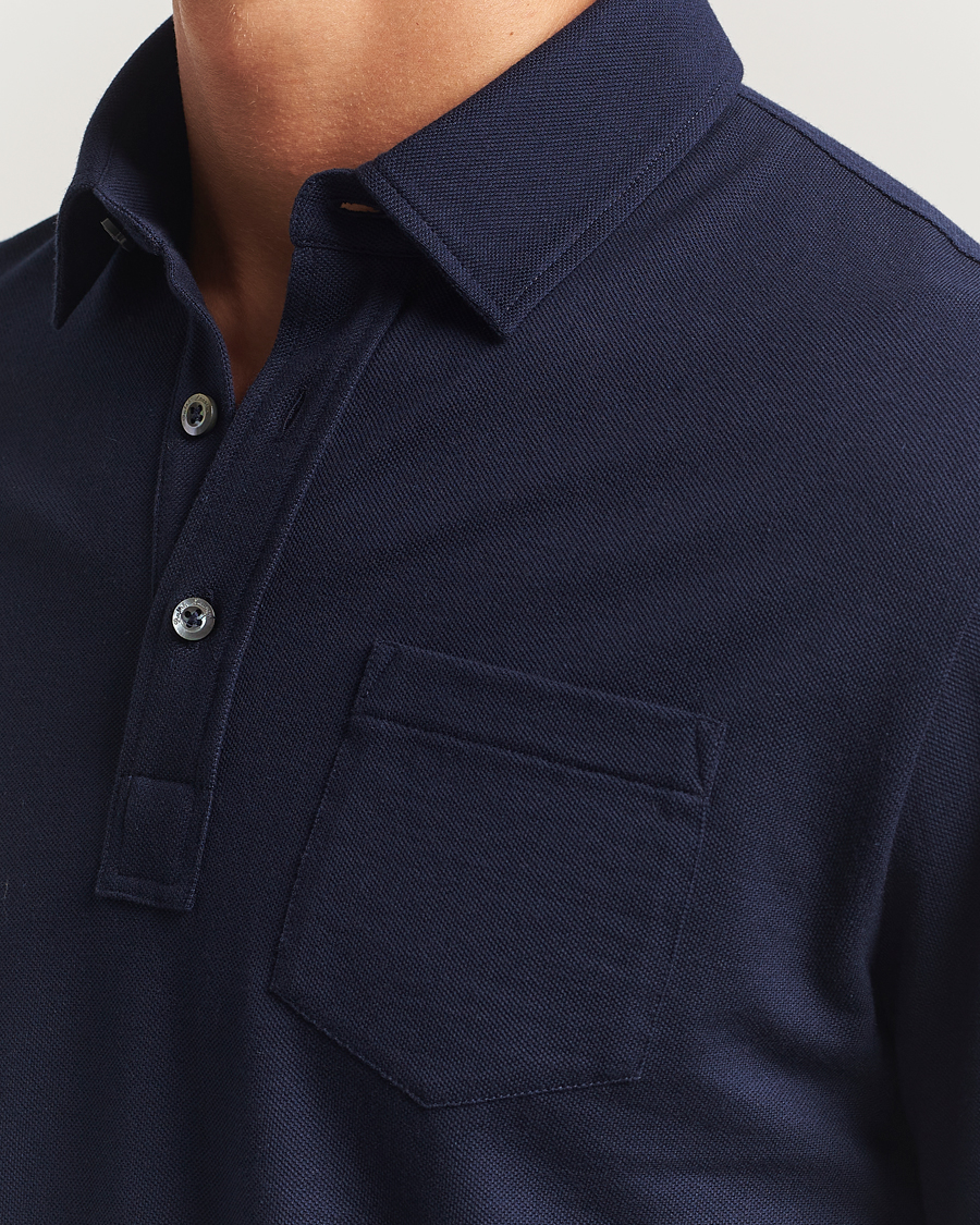 Homme | Polos | Ralph Lauren Purple Label | Long Sleeve Polo Shirt Navy