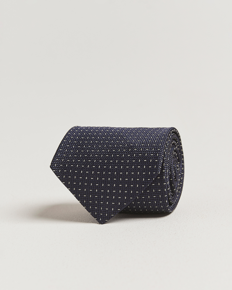 Homme | Cravates | Ralph Lauren Purple Label | Silk Jacquard Tie Navy/White