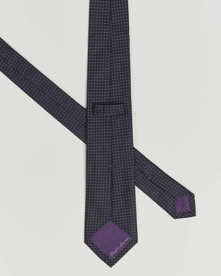 Homme | Cravates | Ralph Lauren Purple Label | Silk Jacquard Tie Navy/White