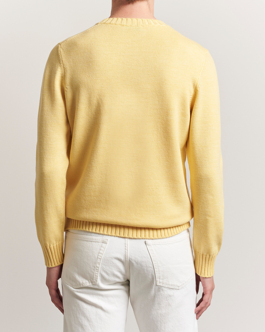 Heren | Truien | Piacenza Cashmere | Brushed Wool Crew Neck Yellow
