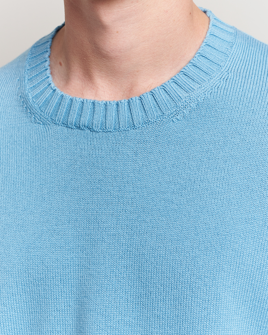 Homme | Pulls Et Tricots | Piacenza Cashmere | Brushed Wool Crew Neck Sky Blue