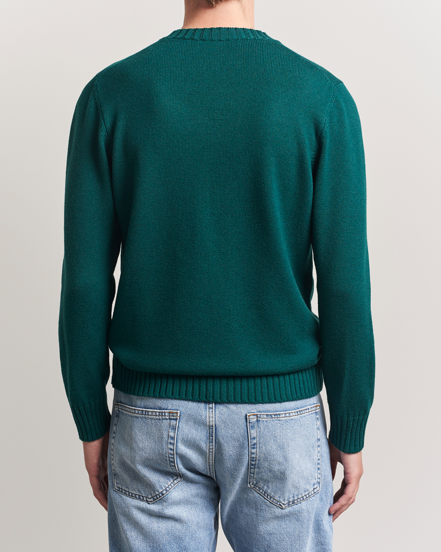 Heren | Truien | Piacenza Cashmere | Brushed Wool Crew Neck Dark Green
