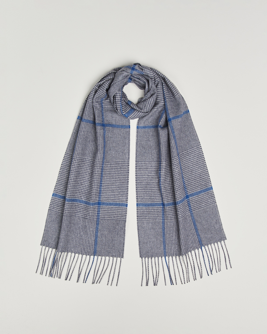 Homme | Écharpes | Piacenza Cashmere | Cashmere/Silk Overcheck Scarf Light Grey