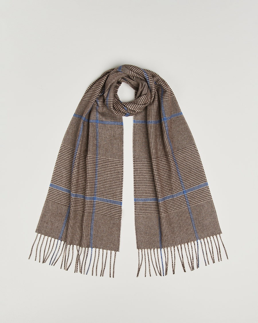 Heren | Sjaals | Piacenza Cashmere | Cashmere/Silk Overcheck Scarf Brown