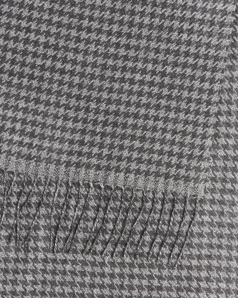 Heren | Sjaals | Piacenza Cashmere | Cashmere/Silk Houndstooth Scarf Light Grey