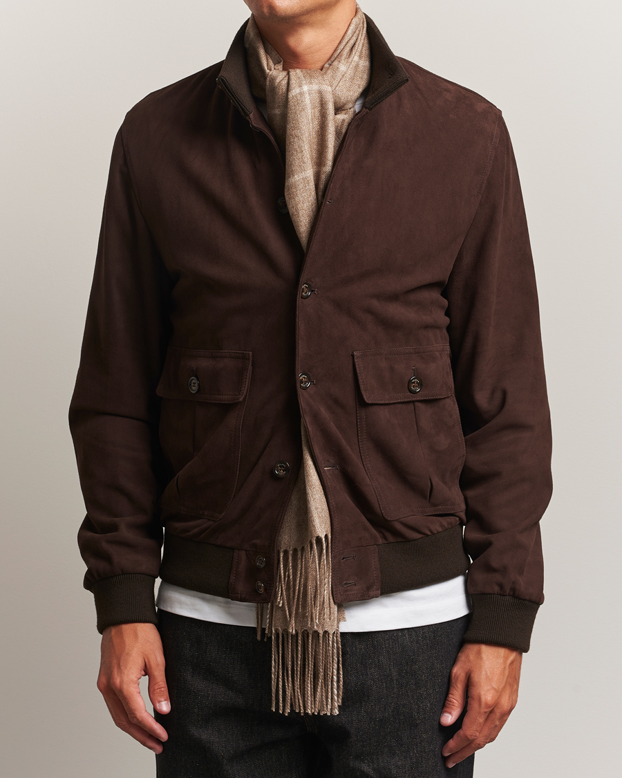 Homme | Écharpes | Piacenza Cashmere | Cashmere/Silk Window Pane Scarf Beige