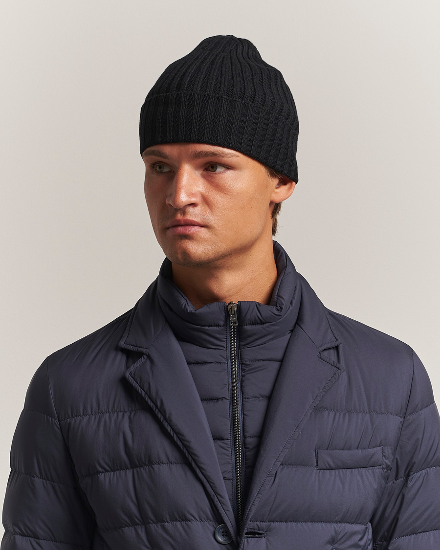 Homme | Bonnets | Piacenza Cashmere | Ribbed Cashmere Beanie Black