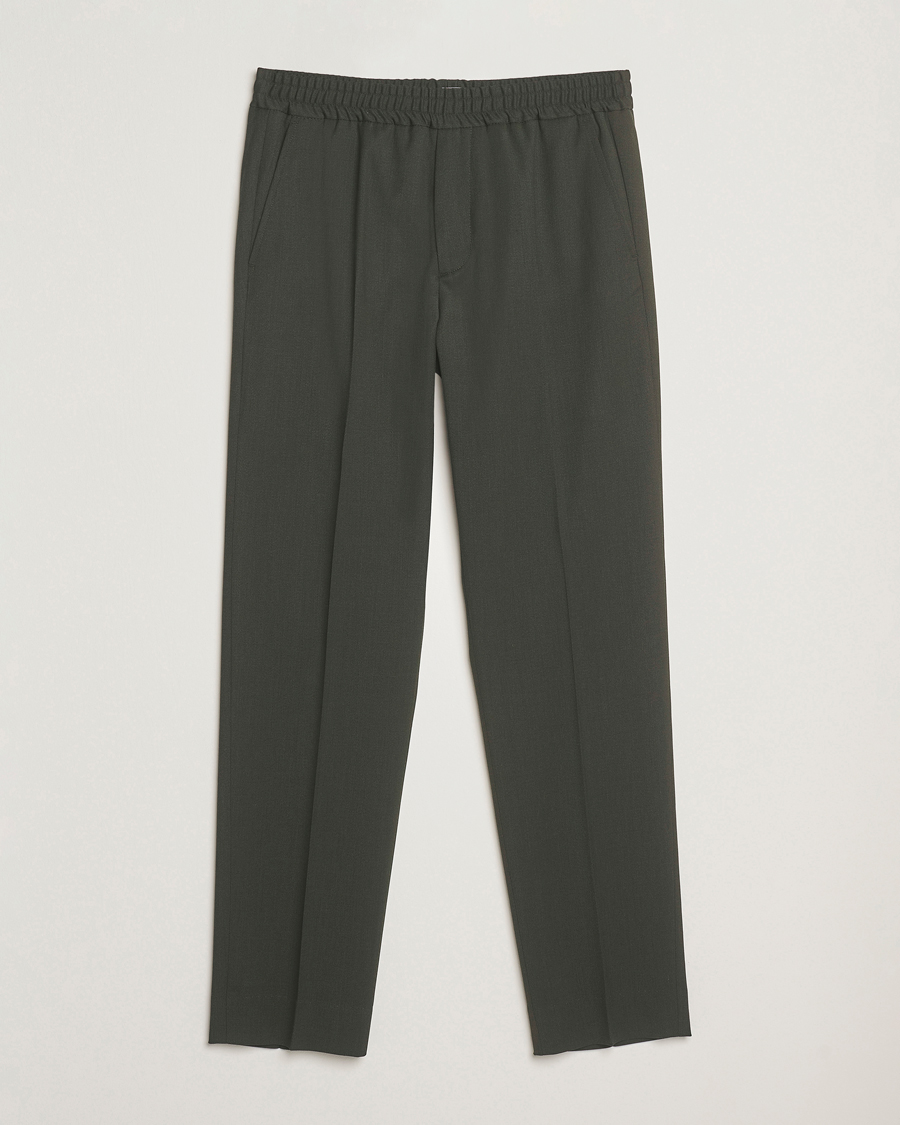 Homme | Pantalons | Filippa K | Theo Relaxed Wool Trousers Green Melange