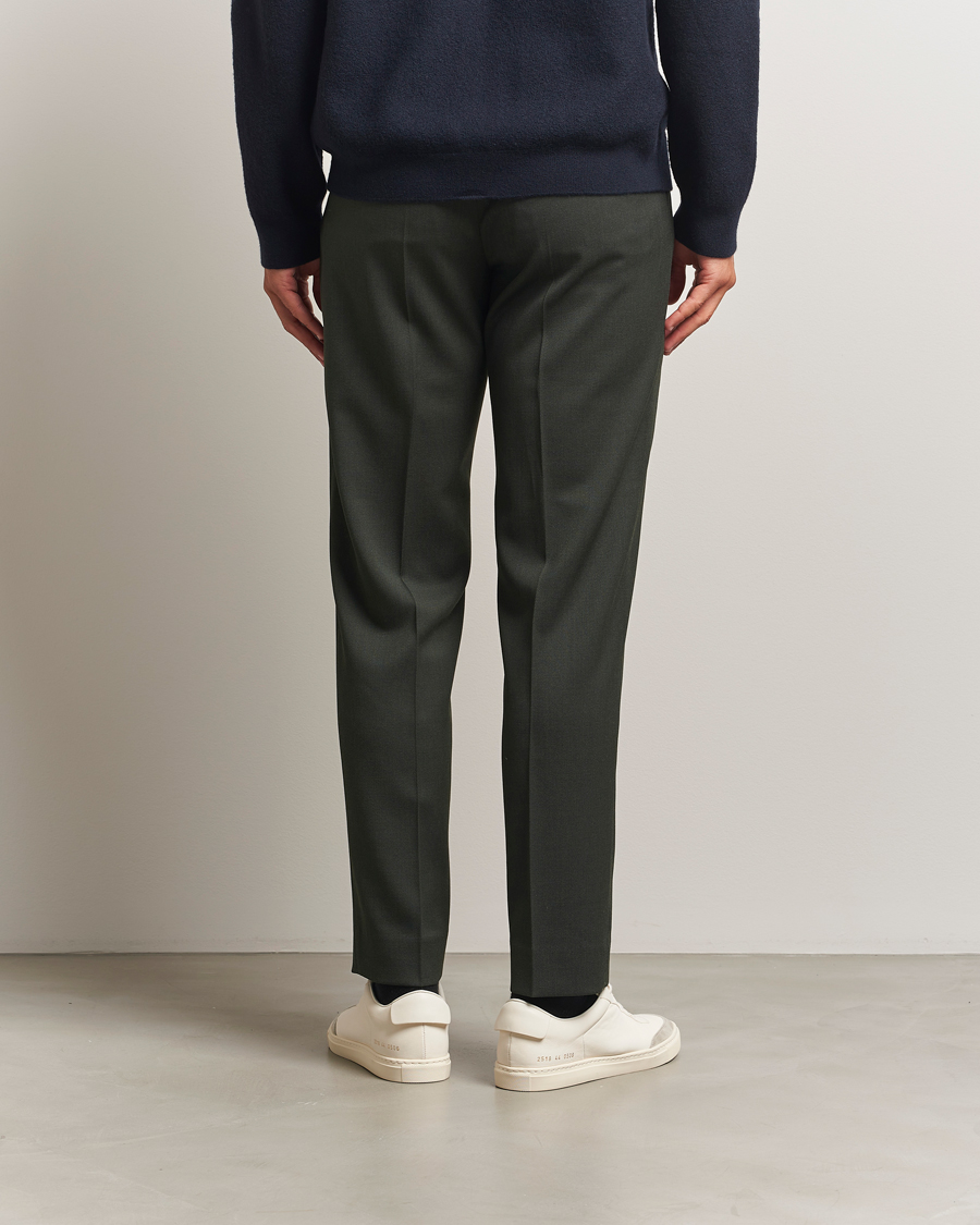 Homme | Pantalons | Filippa K | Theo Relaxed Wool Trousers Green Melange