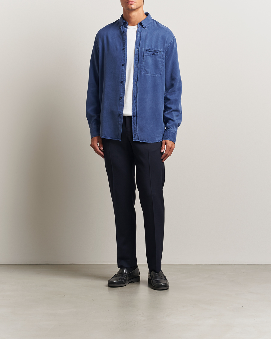 Homme | Chemises | Filippa K | Zachary Lyocell Shirt Royal Navy