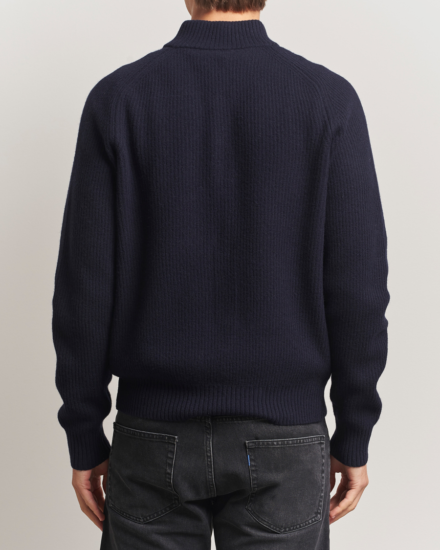 Homme | Pulls Et Tricots | Filippa K | Ribbed Wool Half Zip Navy