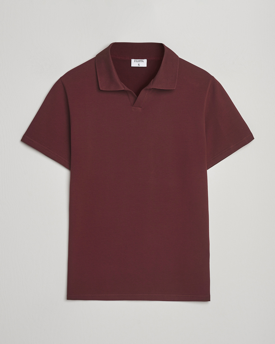 Homme | Polos | Filippa K | Soft Lycra Polo T-Shirt Burgundy