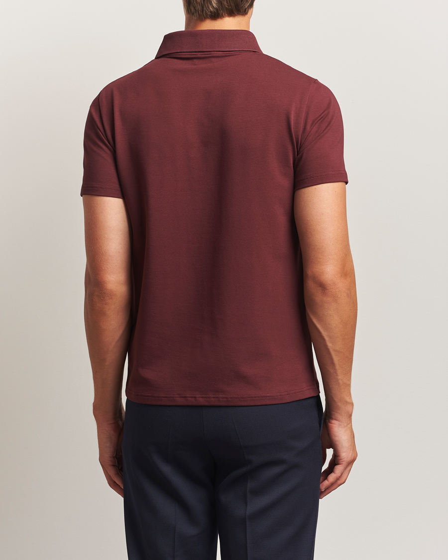Homme | Polos | Filippa K | Soft Lycra Polo T-Shirt Burgundy
