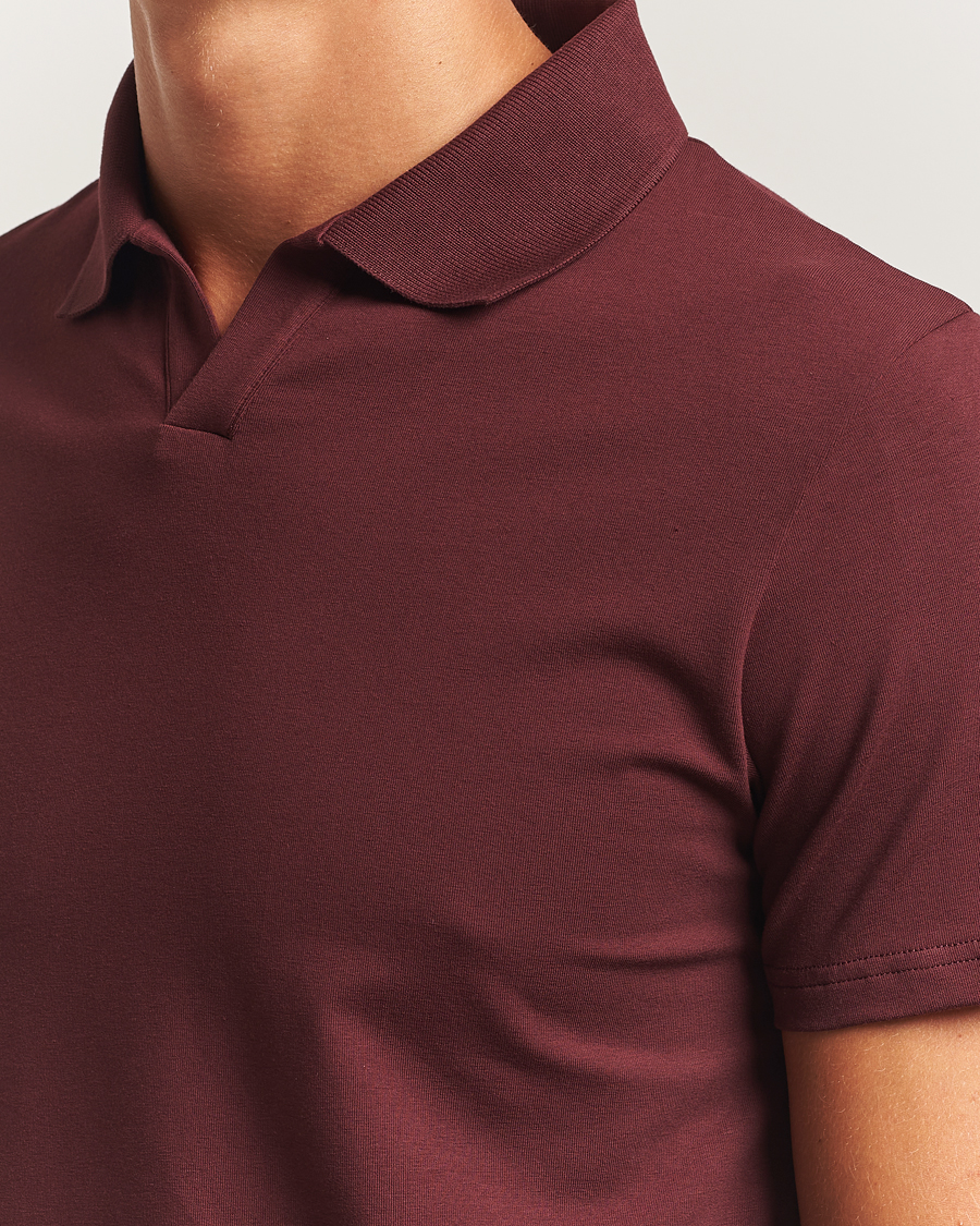 Homme | Polos | Filippa K | Soft Lycra Polo T-Shirt Burgundy