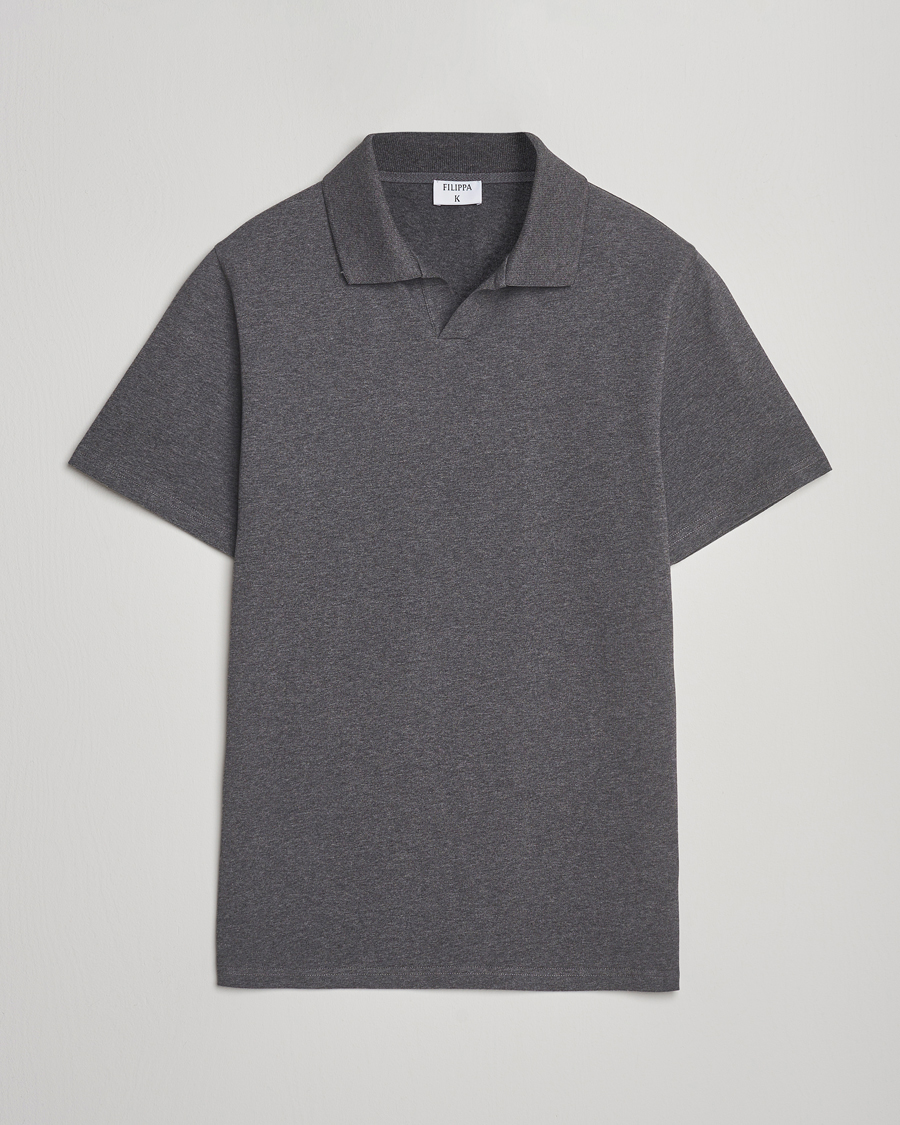 Heren | Polo's | Filippa K | Soft Lycra Polo T-Shirt Anthracite Melange