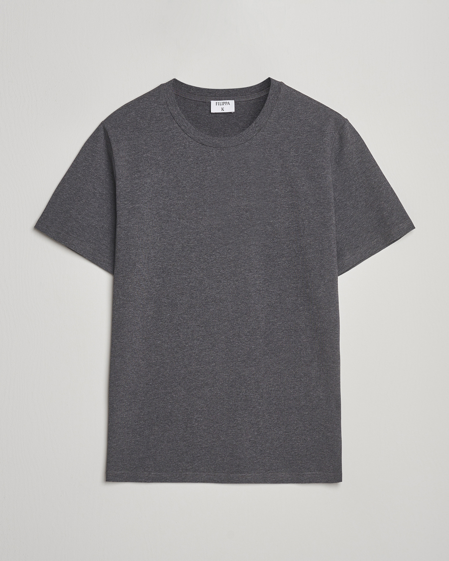 Heren | T-shirts | Filippa K | Soft Lycra T-Shirt Anthracite Melange