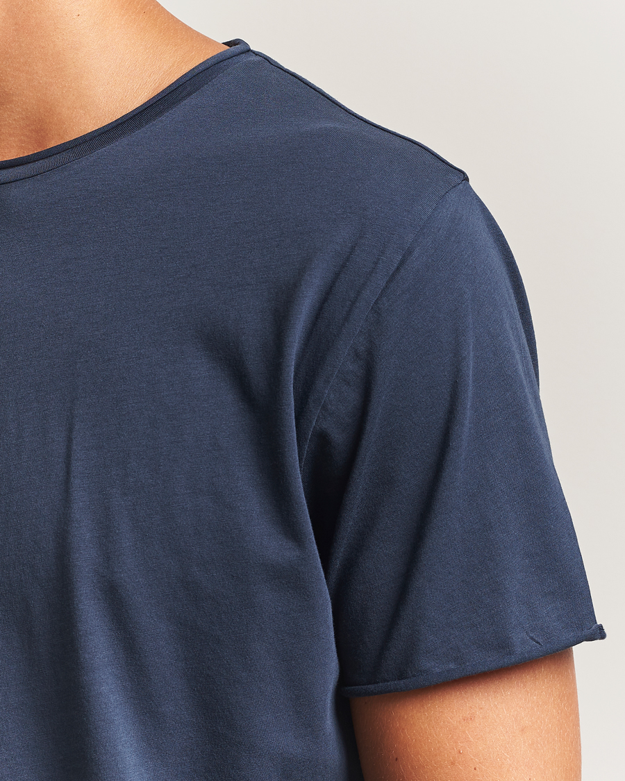 Heren | T-shirts | Filippa K | Roll Neck Crew Neck T-Shirt Dusk Blue