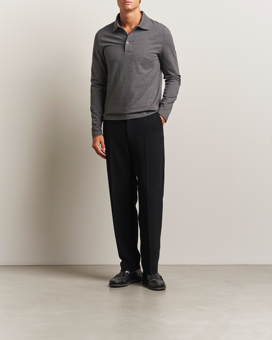 Heren | Polo's | Filippa K | Luke Lycra Polo Shirt Anthracite Melange