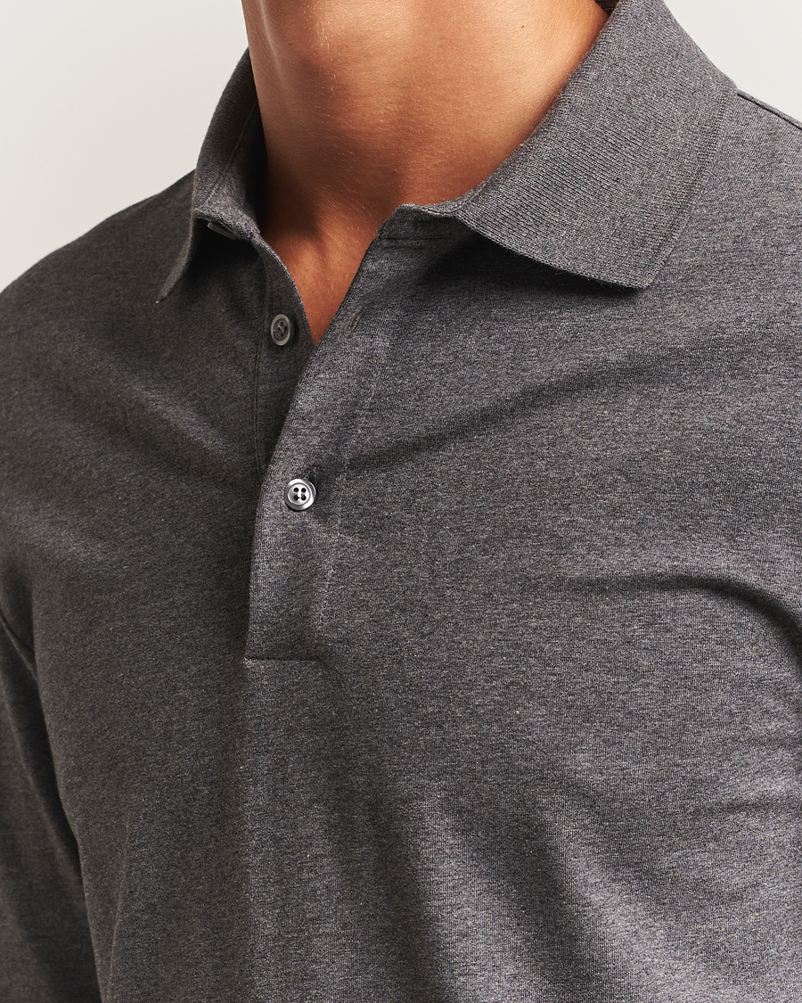 Heren | Polo's | Filippa K | Luke Lycra Polo Shirt Anthracite Melange
