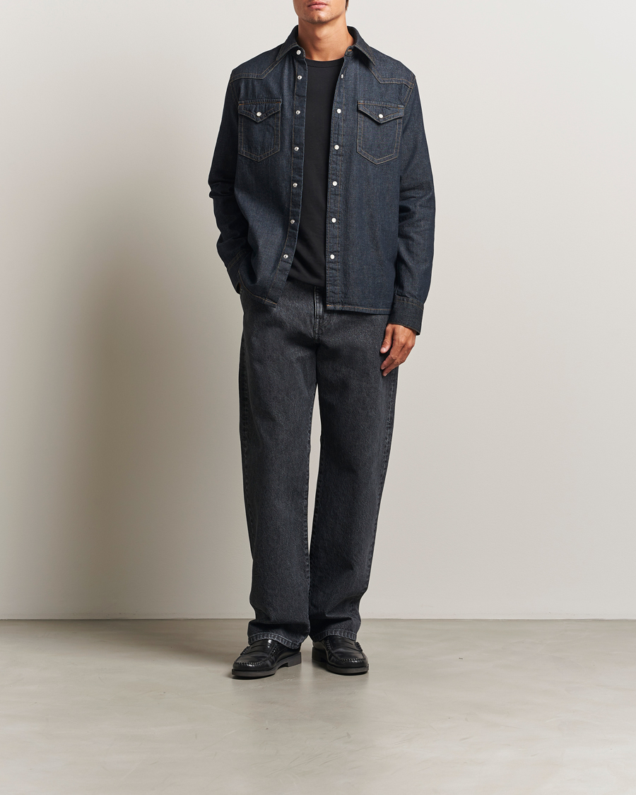 Heren | Jeans | Filippa K | Loose Fit Workwear Jeans Washed Black