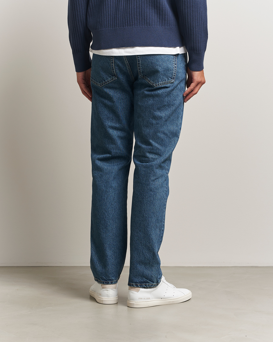 Heren | Broeken | Filippa K | Tapered Cropped Jeans Washed Mid Blue