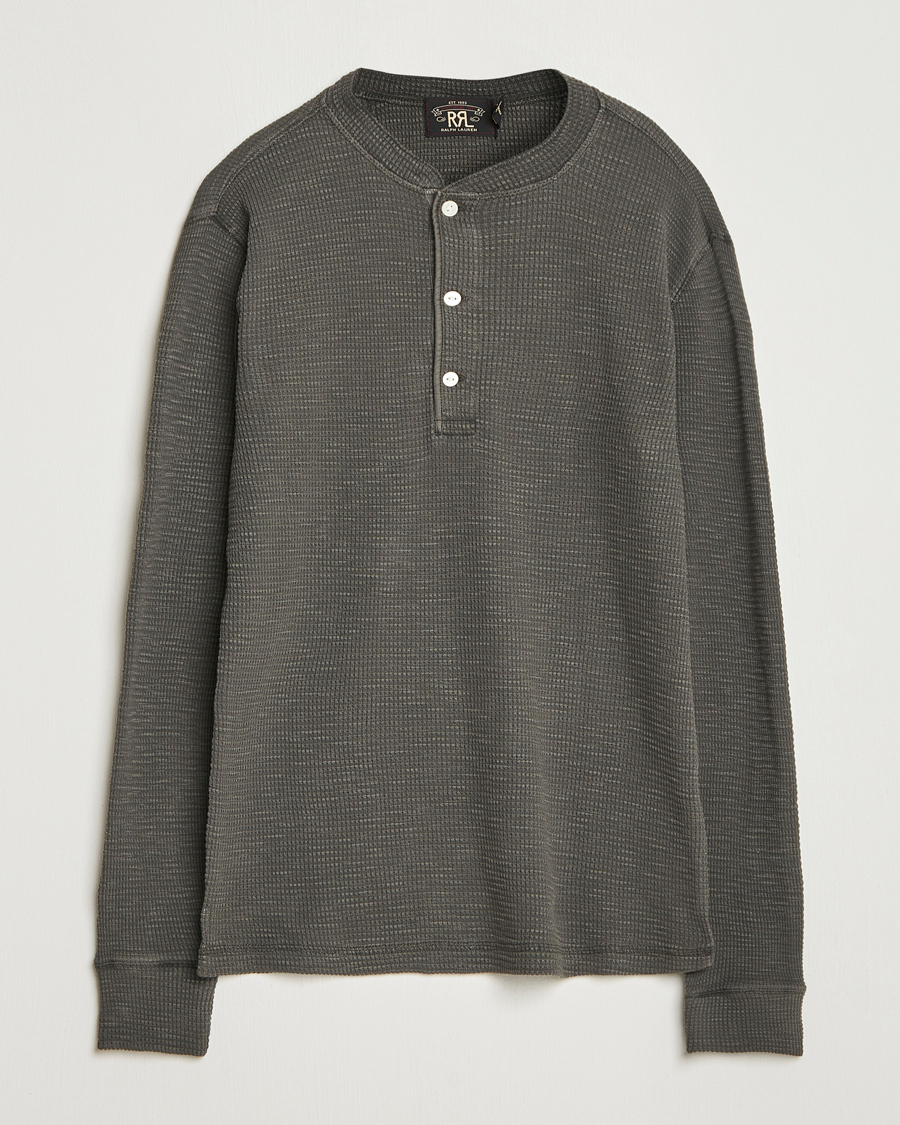 Heren | Truien | RRL | Long Sleeve Henley Faded Black