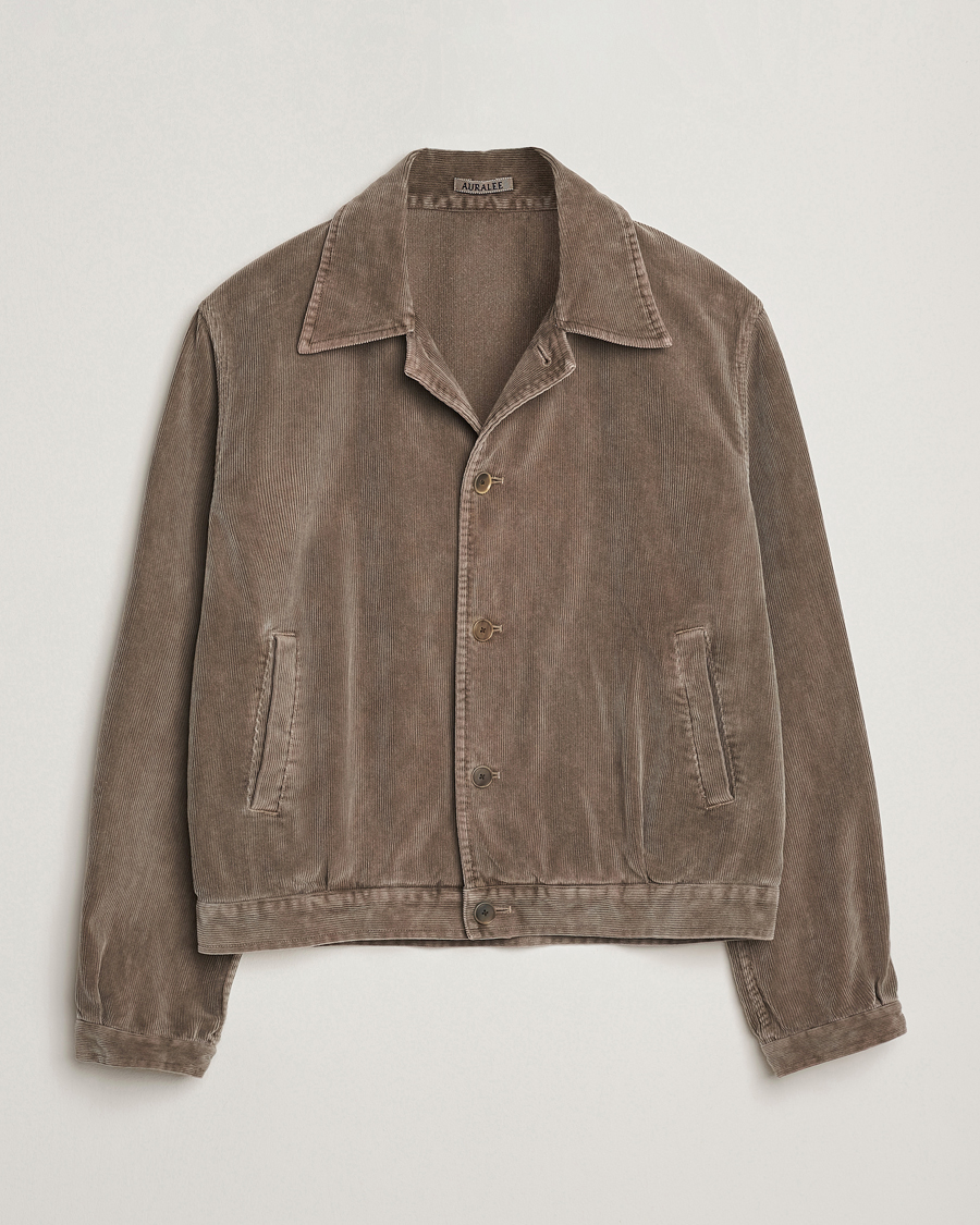 Heren | Jassen | Auralee | Corduroy Bomber Jacket Olive
