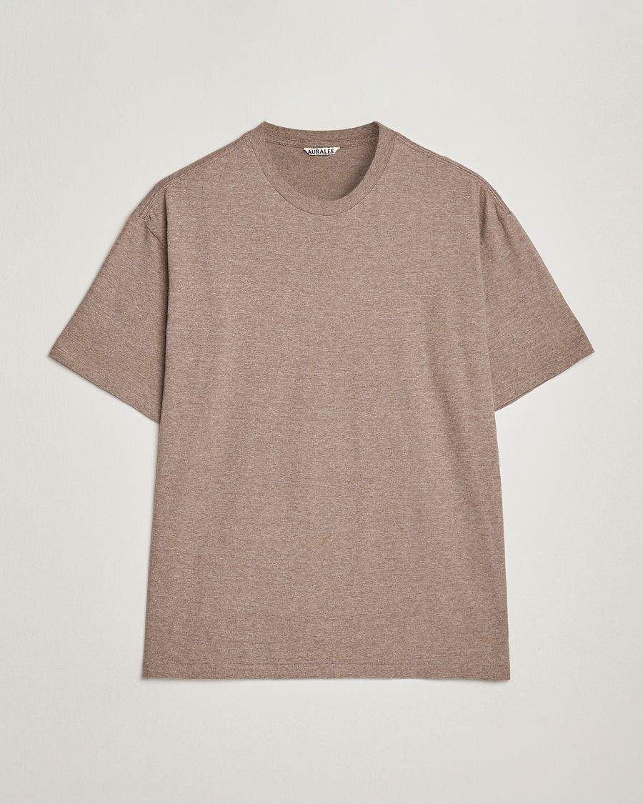 Homme | T-shirts | Auralee | Seamless Crew Neck T-Shirt Top Brown
