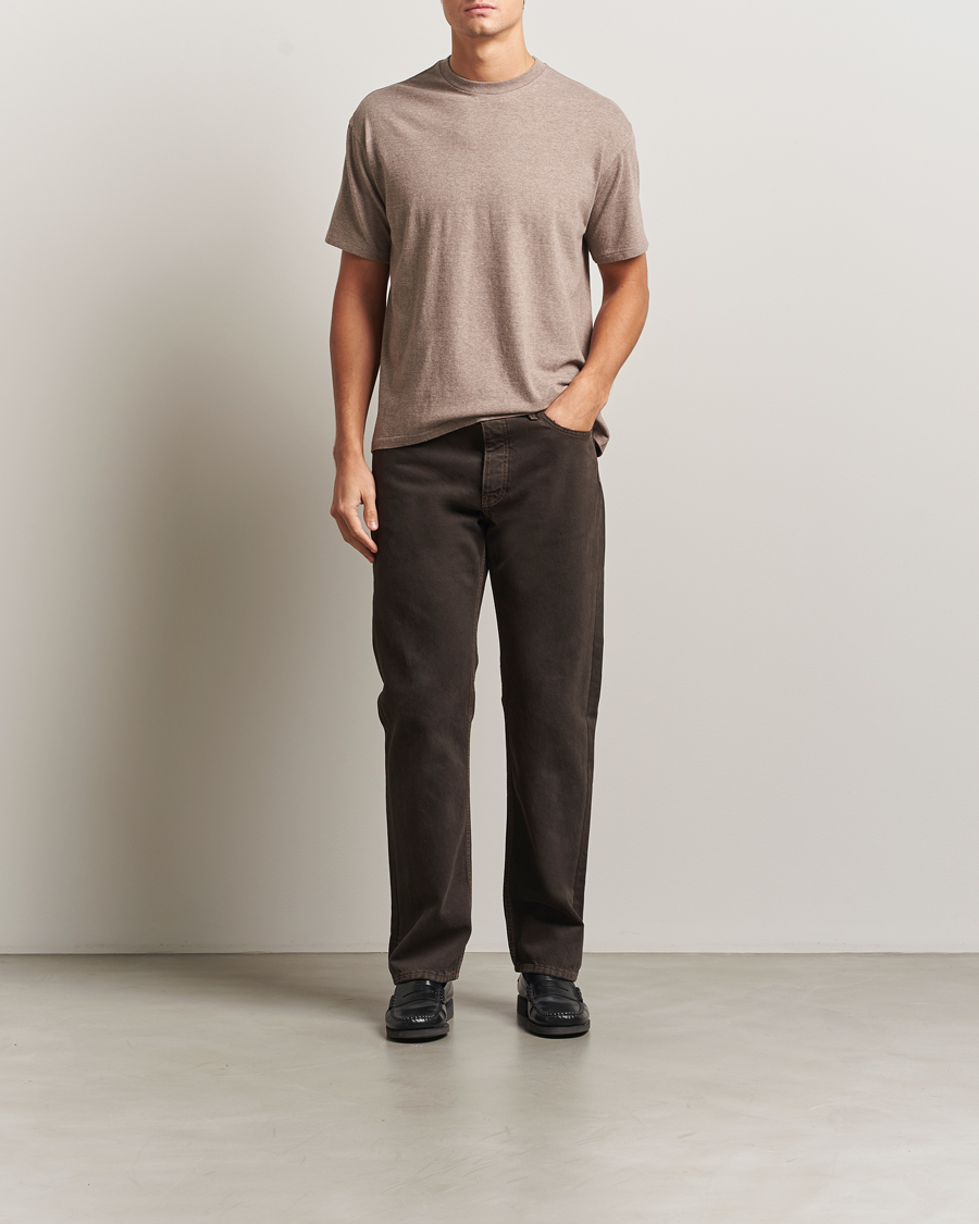 Homme | T-shirts | Auralee | Seamless Crew Neck T-Shirt Top Brown