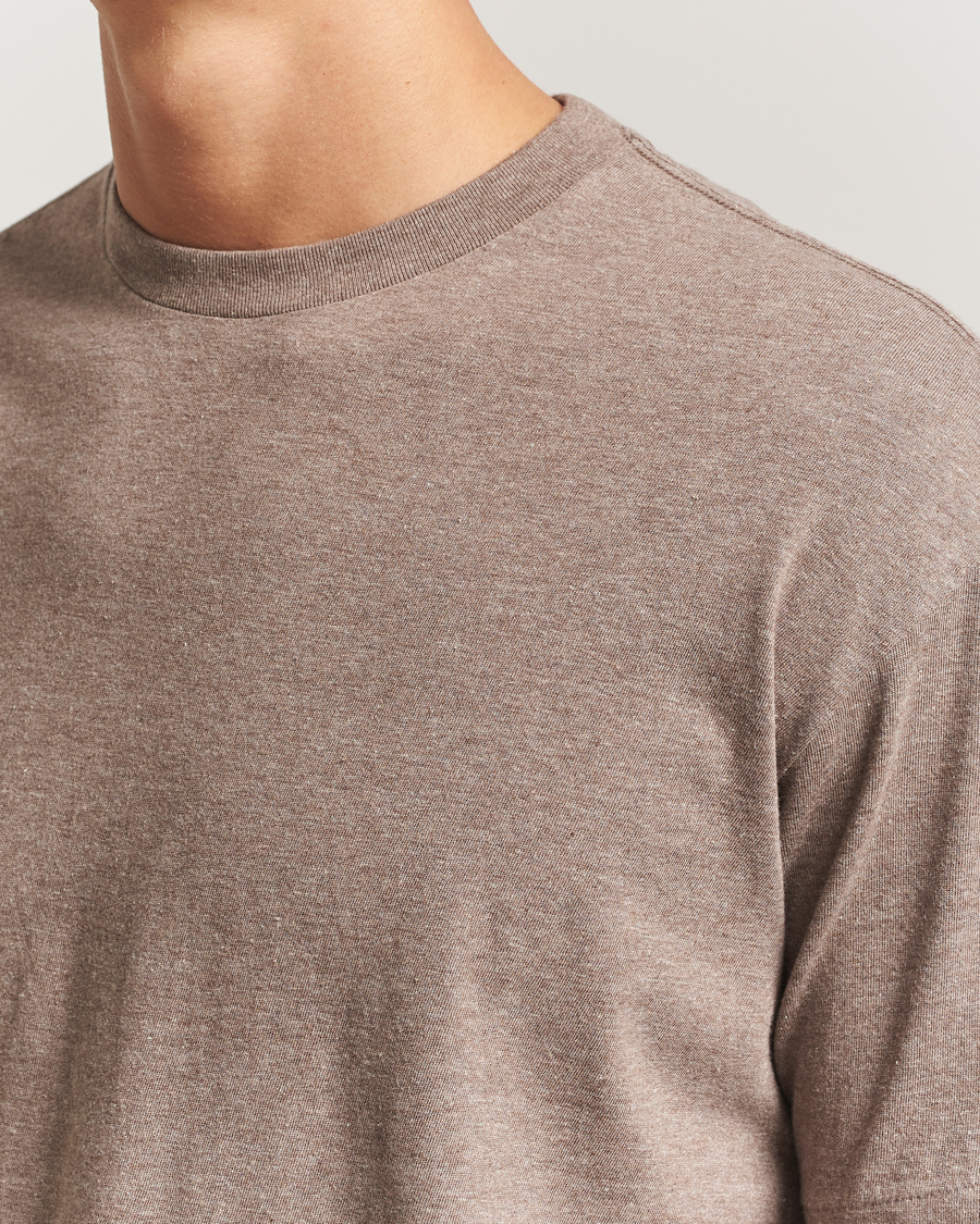 Homme | T-shirts | Auralee | Seamless Crew Neck T-Shirt Top Brown