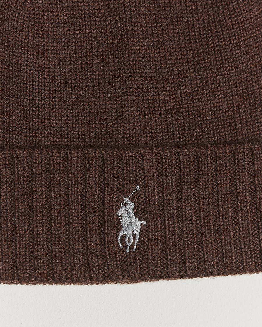 Heren | Mutsen | Polo Ralph Lauren | Merino Beanie Brown Melange